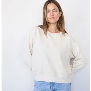 It Is Well Women's Cream Minimal Casual Everyday Sweatshirt S Normcore Cozy